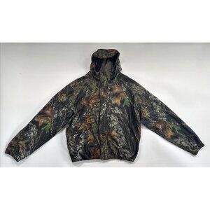 Mad Dog Gear Sterns Camo Mens Jacket 2XL Mossy Oak Breakup Mesh Lined Hooded Y2K